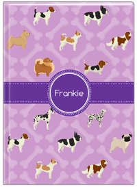 Thumbnail for Personalized Dogs Journal XXI - Purple Background - Circle Ribbon Nameplate - Front View
