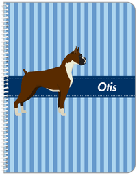Thumbnail for Personalized Dogs Notebook X - Blue Background - Boxer - Front View