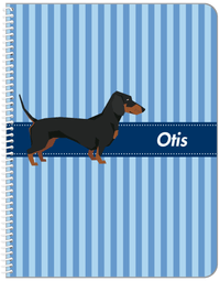 Thumbnail for Personalized Dogs Notebook X - Blue Background - Dachshund - Front View