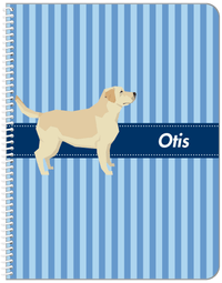 Thumbnail for Personalized Dogs Notebook X - Blue Background - Labrador Retriever - Front View