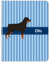 Thumbnail for Personalized Dogs Notebook X - Blue Background - Rottweiler - Front View