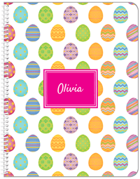 Thumbnail for Personalized Easter Notebook IV - Easter Eggs - Rectangle Nameplate - Front View
