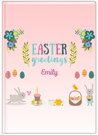 Thumbnail for Personalized Easter Journal X - Easter Greetings - Pink Background - Front View