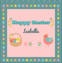 Thumbnail for Personalized Easter Shower Curtain VII - Easter Eggs - Teal Background - Decorate View