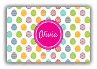 Thumbnail for Personalized Easter Canvas Wrap & Photo Print IV - Egg Pattern - Circle Nameplate - Front View