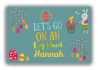 Thumbnail for Personalized Easter Canvas Wrap & Photo Print IX - Egg Hunt - Teal Background - Front View