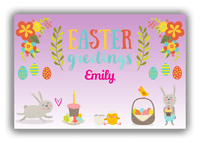 Thumbnail for Personalized Easter Canvas Wrap & Photo Print X - Easter Greetings - Purple Background - Front View