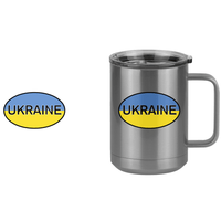 Thumbnail for Euro Oval Coffee Mug Tumbler with Handle (15 oz) - Ukraine - Design View