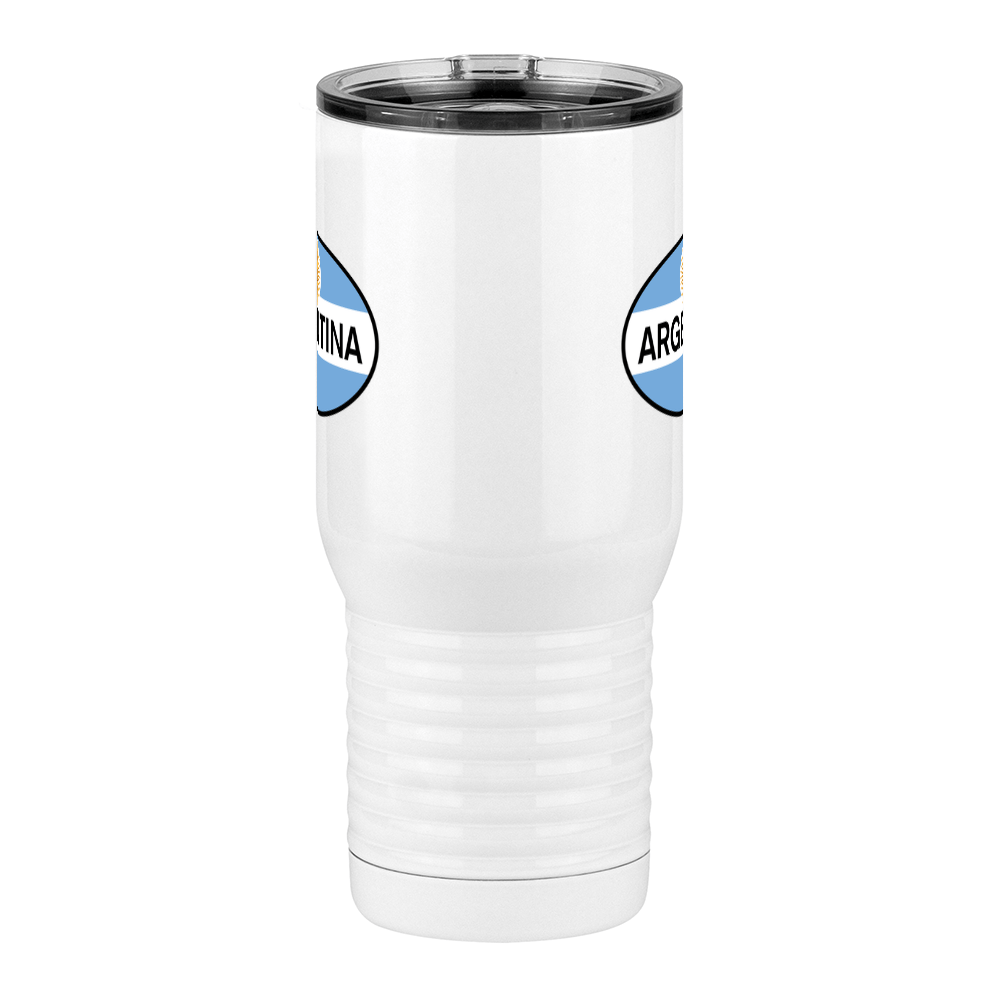 Euro Oval Travel Coffee Mug Tumbler with Handle (20 oz) - Argentina - Front View