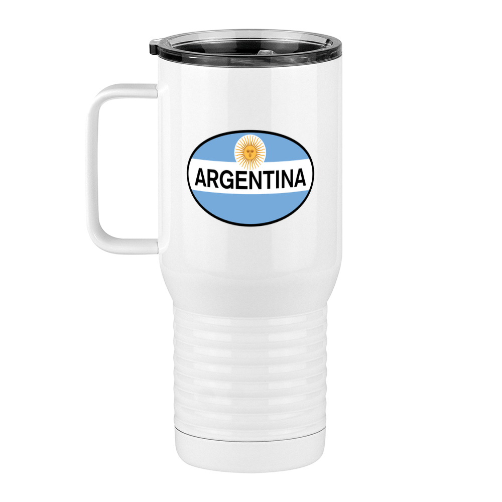 Euro Oval Travel Coffee Mug Tumbler with Handle (20 oz) - Argentina - Left View