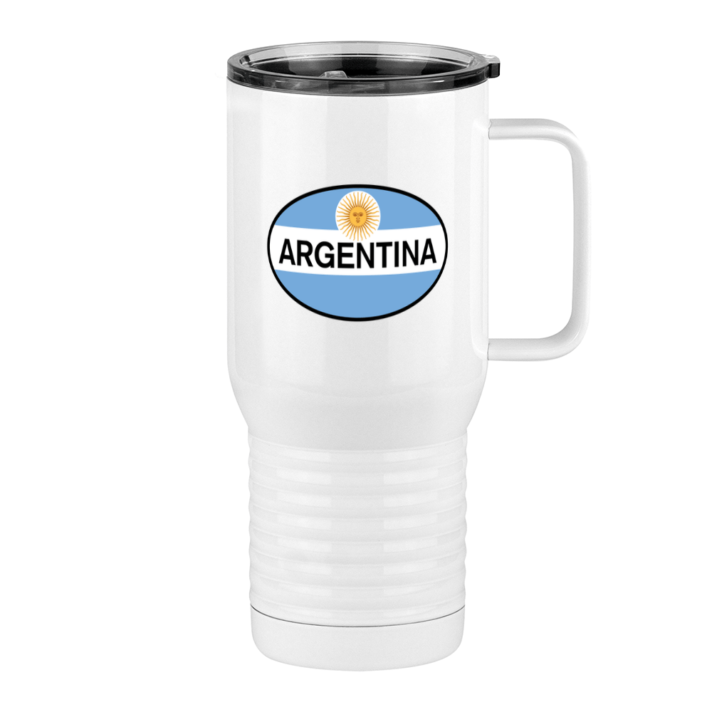 Euro Oval Travel Coffee Mug Tumbler with Handle (20 oz) - Argentina - Right View