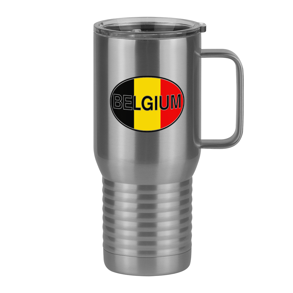 Euro Oval Travel Coffee Mug Tumbler with Handle (20 oz) - Belgium - Right View