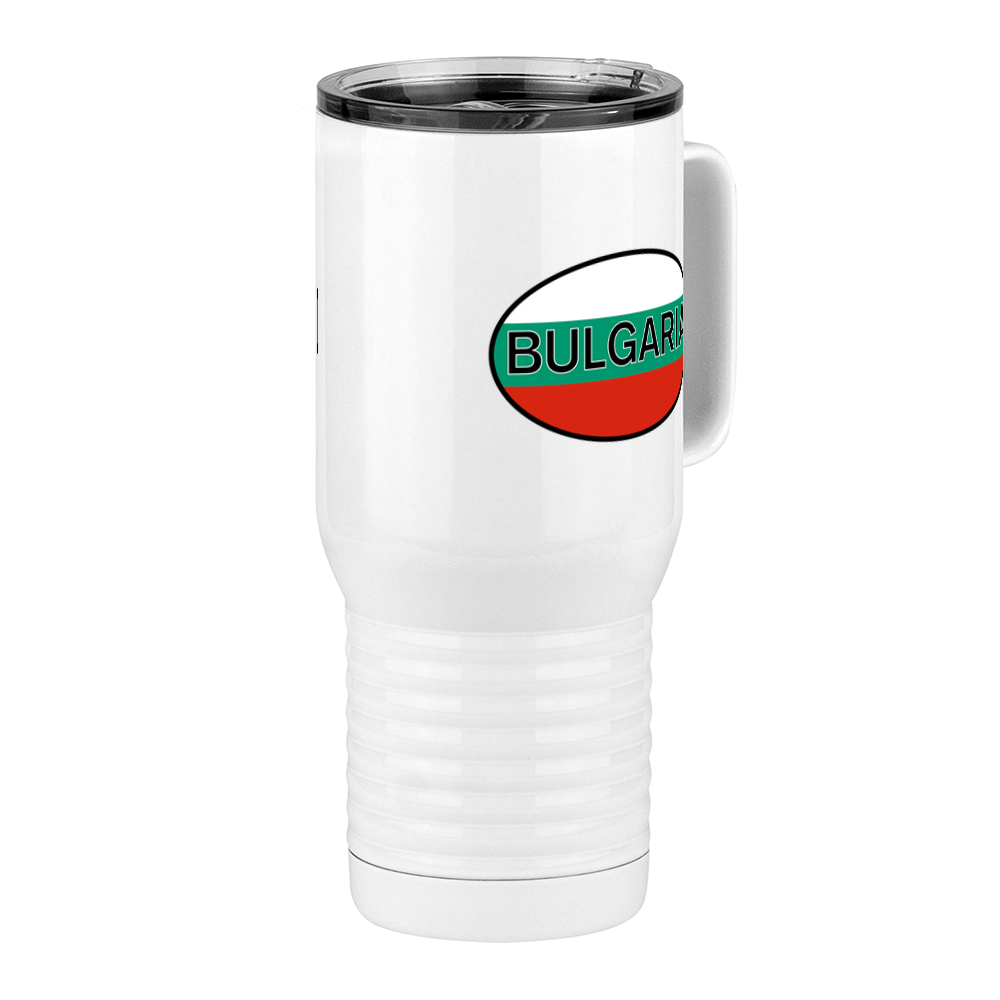 Euro Oval Travel Coffee Mug Tumbler with Handle (20 oz) - Bulgaria - Front Right View