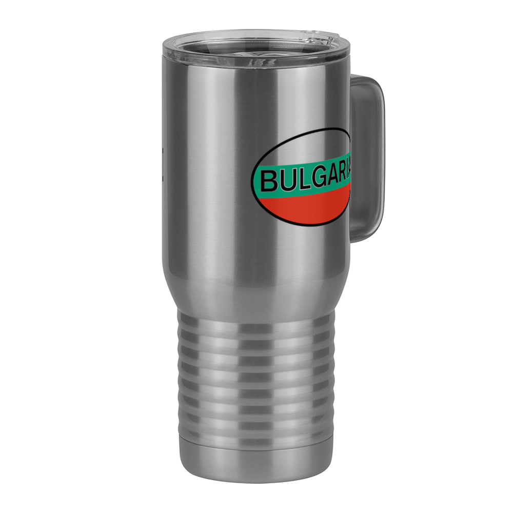 Euro Oval Travel Coffee Mug Tumbler with Handle (20 oz) - Bulgaria - Front Right View