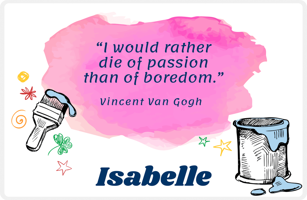 Personalized Famous Quotes Placemat - Vincent Van Gogh -  View
