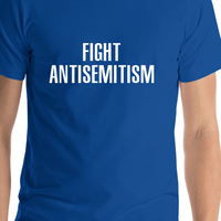 Thumbnail for Fight Antisemitism T-Shirt - Blue - Shirt Close-Up View