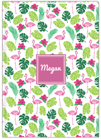 Thumbnail for Personalized Flamingos Journal I - Hibiscus - Square Nameplate - Front View