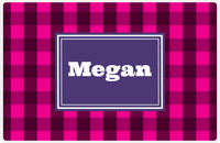 Thumbnail for Personalized Flannel / Plaid Placemat I - Pink Background - Rectangle Nameplate -  View