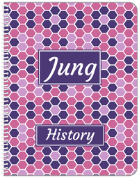 Thumbnail for Personalized Flower Comb Notebook - Purple and White - Rectangle Nameplate - Front View