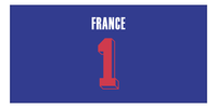 Thumbnail for Personalized France Jersey Number Beach Towel - Blue - Front View