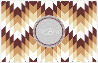 Thumbnail for Personalized Funky Arrows Placemat - Brown and White - Light Grey Circle Frame -  View