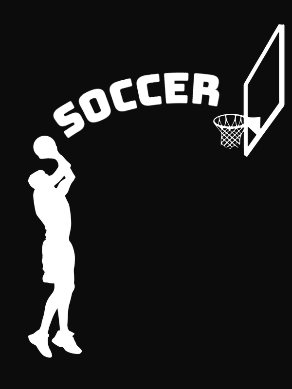 Personalized Funny Basketball T-Shirt - Black - Soccer - Decorate View
