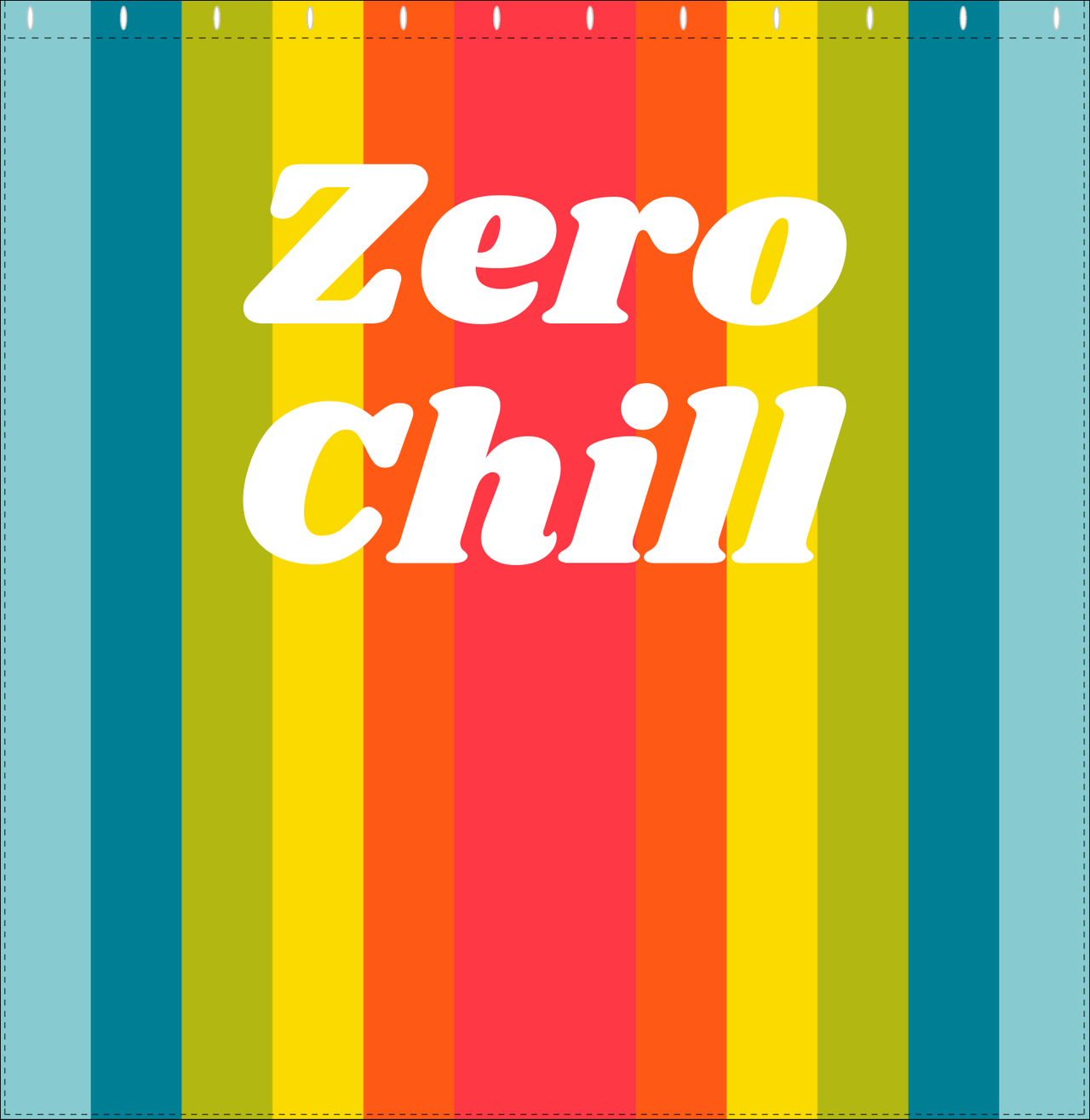 Personalized Fun Stripes Shower Curtain - Blue Background - Zero Chill - Decorate View