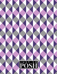 Thumbnail for Personalized Geo Squared Notebook - Purple and Grey - Oval Nameplate - Back View