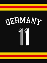 Thumbnail for Personalized Germany Jersey Number T-Shirt - Single Stripe with Arched Text - Decorate View