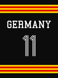 Thumbnail for Personalized Germany Jersey Number T-Shirt - Double Stripe - Decorate View