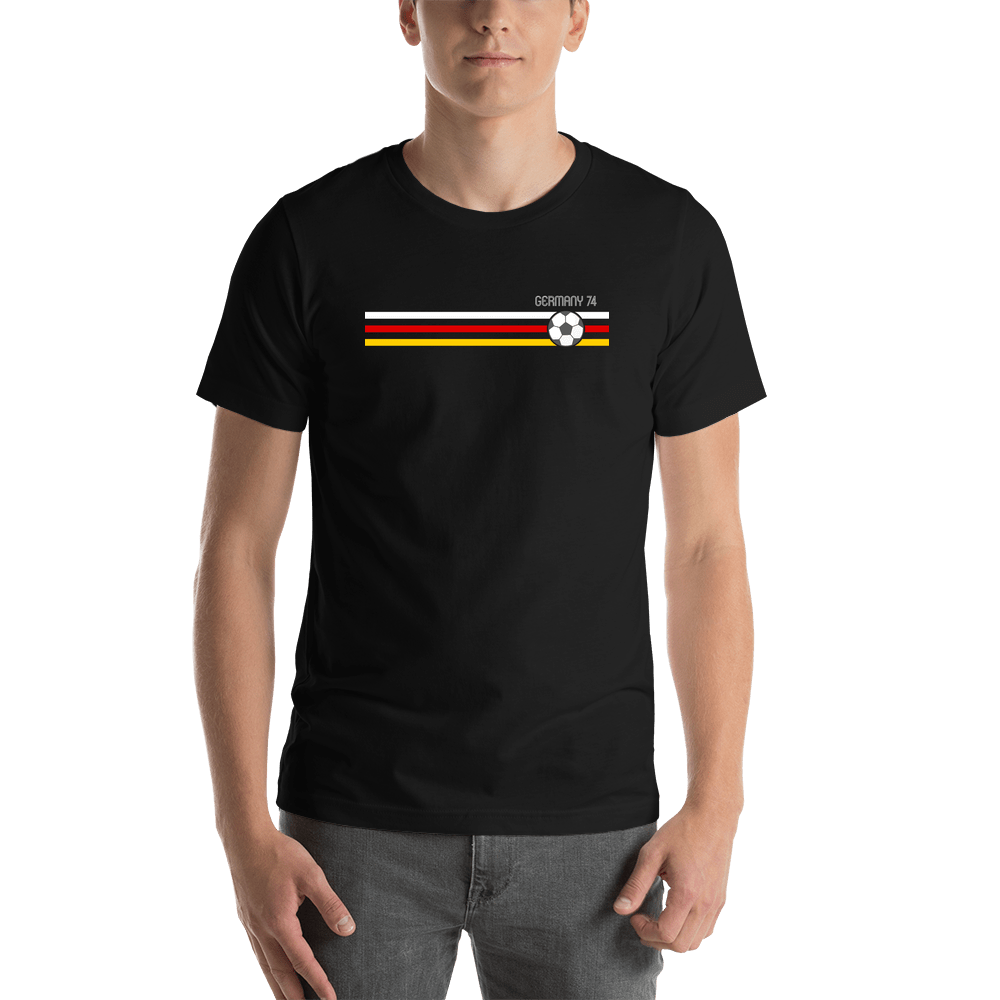 Personalized Germany 1974 World Cup Soccer T-Shirt - Black - Shirt View