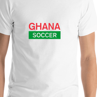 Thumbnail for Ghana Soccer T-Shirt - White - Shirt Close-Up View
