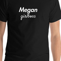 Thumbnail for Personalized Girlboss T-Shirt - Black - Shirt Close-Up View