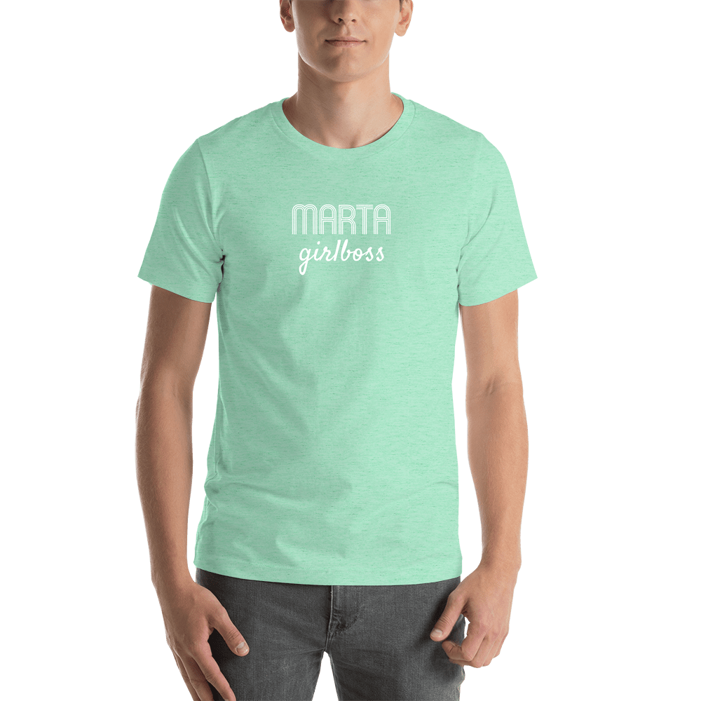 Personalized Girlboss T-Shirt - Heather Mint - Shirt View