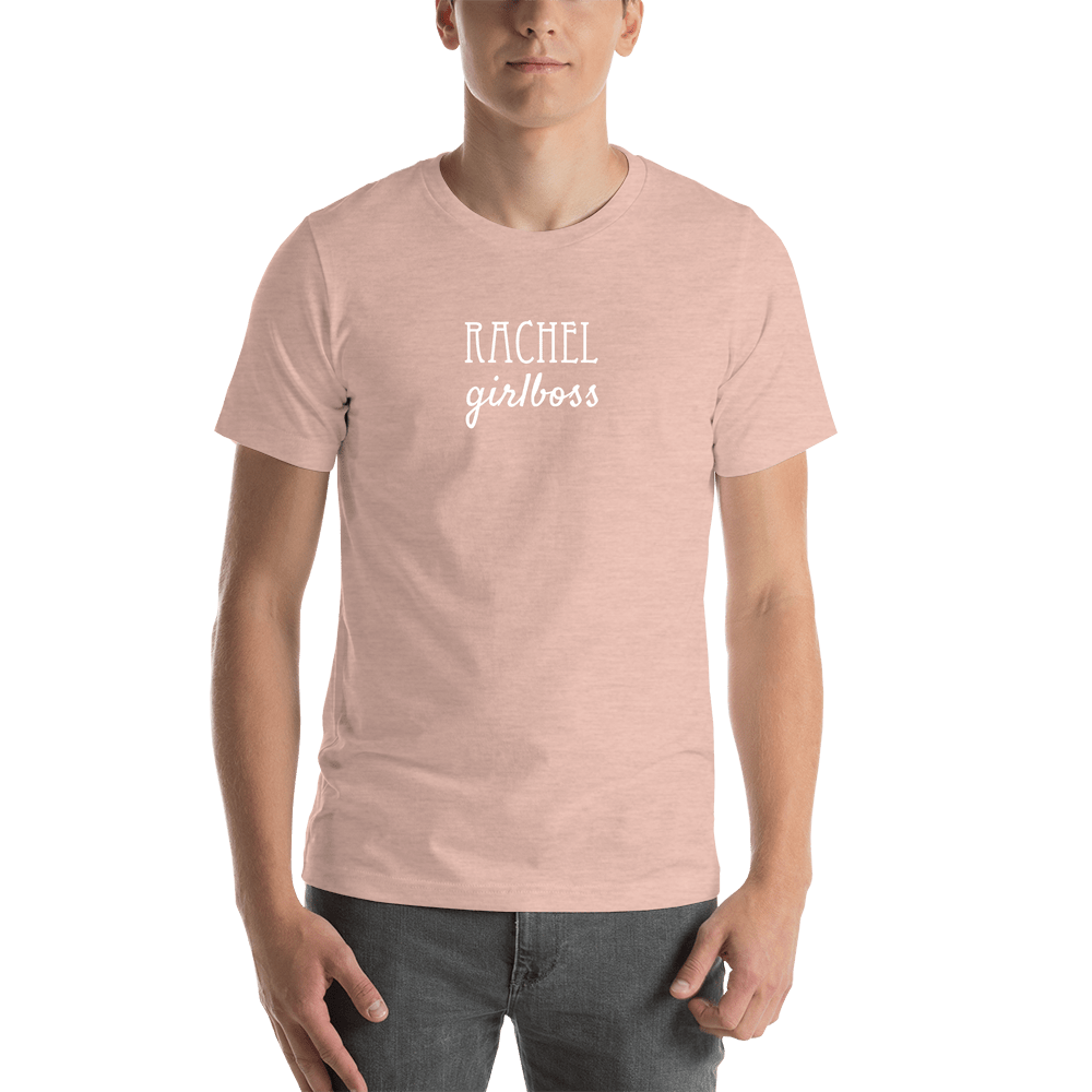 Personalized Girlboss T-Shirt - Heather Prism Peach - Shirt View