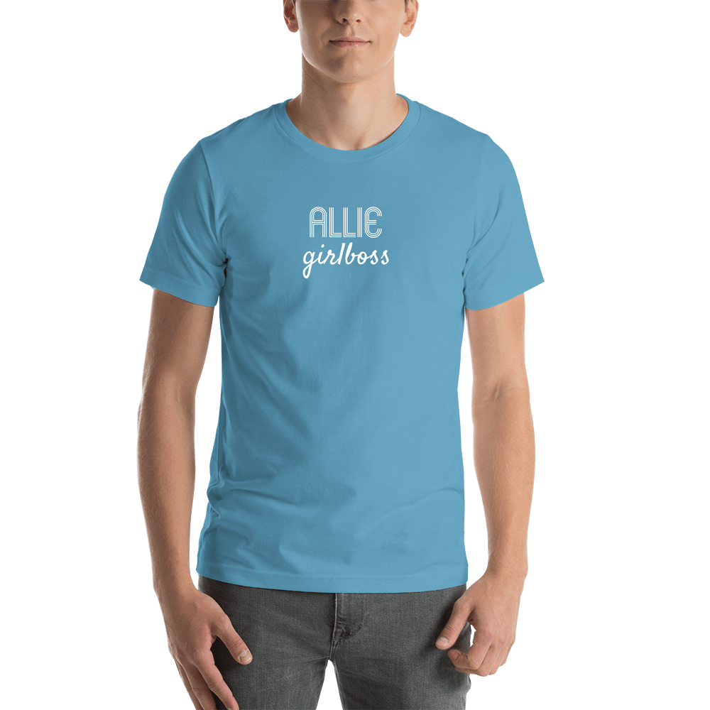 Personalized Girlboss T-Shirt - Ocean Blue - Shirt View