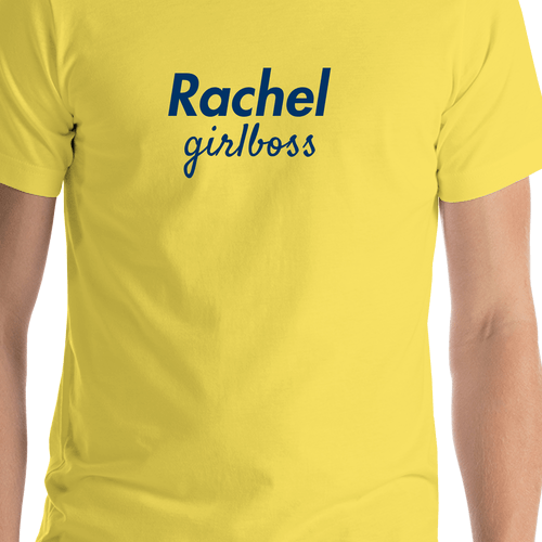 Personalized Girlboss T-Shirt - Yellow - Shirt Close-Up View