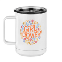 Thumbnail for Girl Power Flowers Coffee Mug Tumbler with Handle (15 oz) - Left View