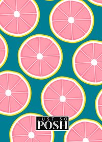 Thumbnail for Personalized Grapefruit Journal - Teal Background - Circle Ribbon Nameplate - Back View