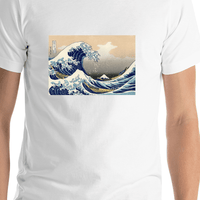 Thumbnail for Great Wave Off Kanagawa T-Shirt - White - Shirt Close-Up View