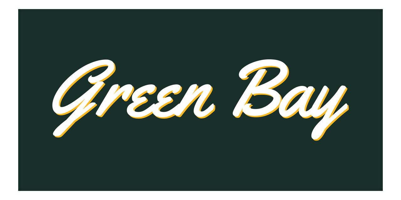 Personalized Green Bay Beach Towel - Front View