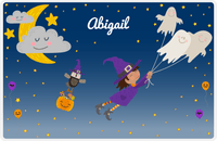 Thumbnail for Personalized Halloween Placemat II - Ghost Balloons - Black Witch I -  View