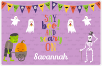 Thumbnail for Personalized Halloween Placemat III - Purple Background -  View