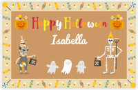 Thumbnail for Personalized Halloween Placemat IX - Candy Border - Tan Background -  View