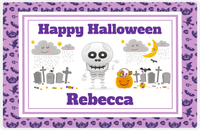 Thumbnail for Personalized Halloween Placemat XIV - Happy Halloween - Skeleton -  View