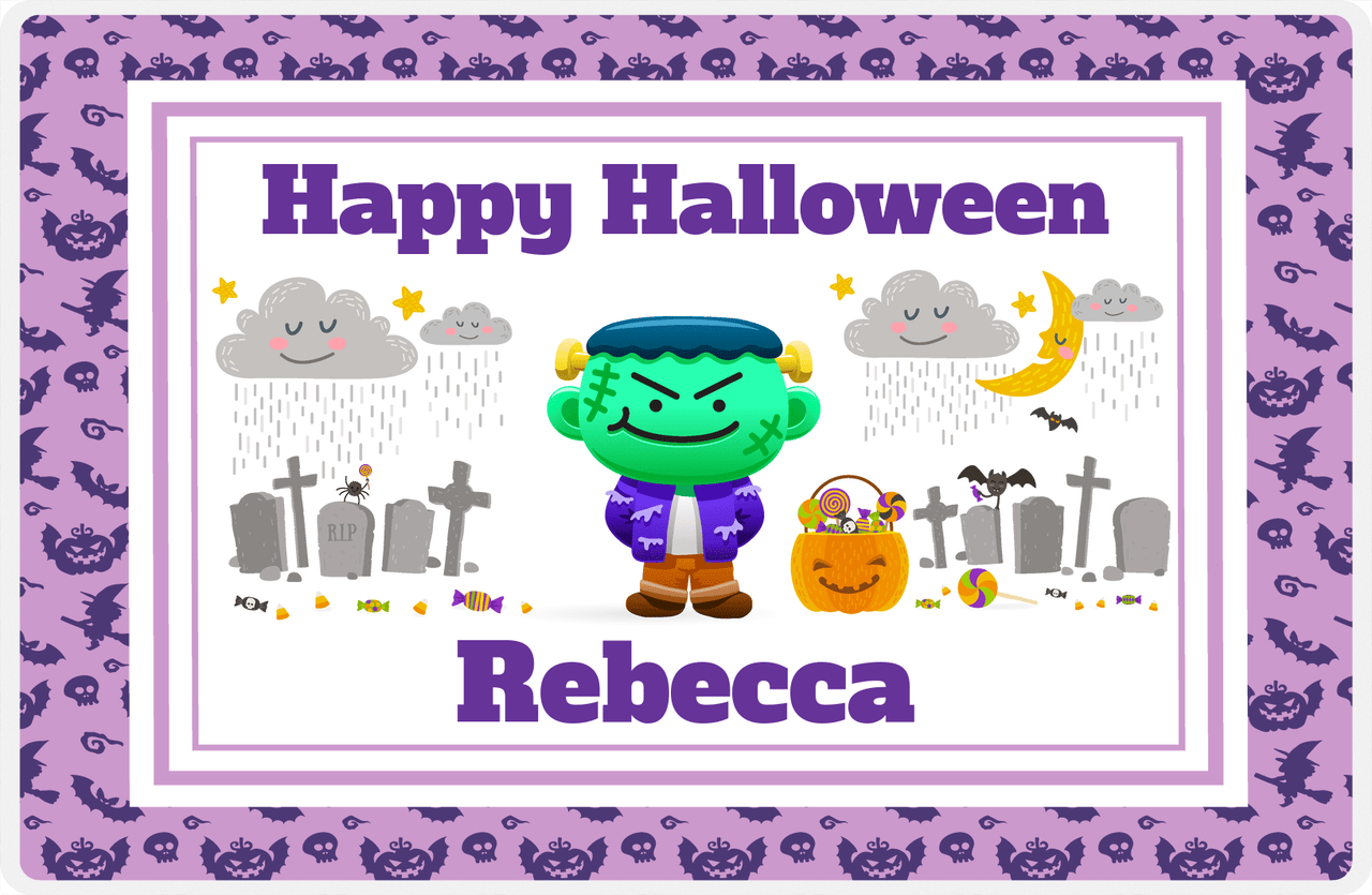 Personalized Halloween Placemat XIV - Happy Halloween - Frankie -  View