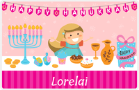 Thumbnail for Personalized Hanukkah Placemat II - Celebration Table - Blonde Girl -  View