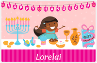 Thumbnail for Personalized Hanukkah Placemat II - Celebration Table - Black Girl II -  View