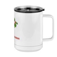 Thumbnail for Personalized Holly LeavesCoffee Mug Tumbler with Handle (15 oz) - Front print - Right View