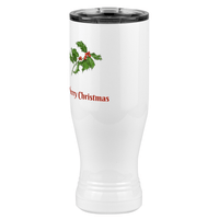 Thumbnail for Personalized Holly Leaves Pilsner Tumbler (20 oz) - 2-sided print - Front Left View